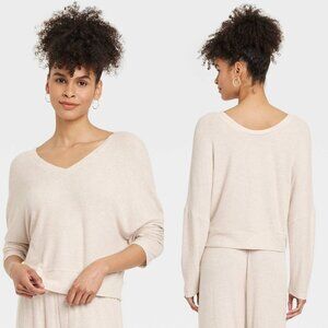 XL - Womens Cozy Ribbed Pullover - Auden - Oatmeal